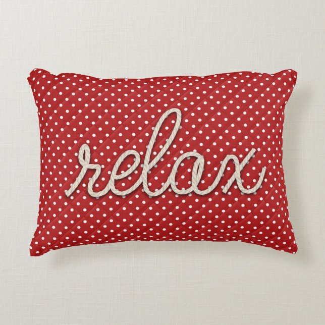 nautical rope word "relax on dots decorative cushion (Front)
