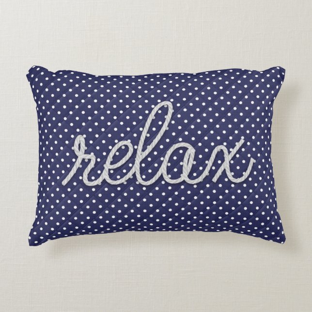 nautical rope word "relax on dots decorative cushion (Front)