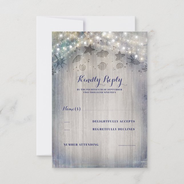 Nautical Rustic Wedding RSVP (Front)