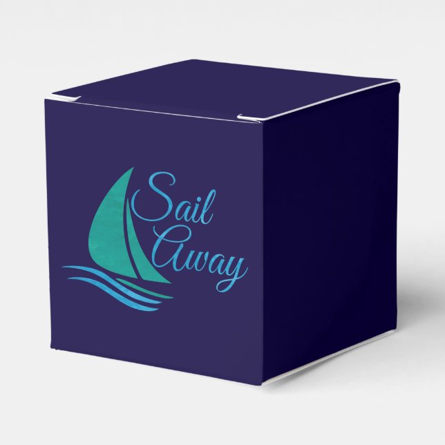 Nautical Sail Away Favour Box (Front Side)
