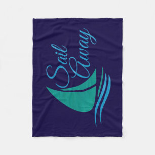 Nautical Sail Away Fleece Blanket