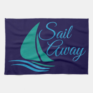 Nautical Sail Away Tea Towel