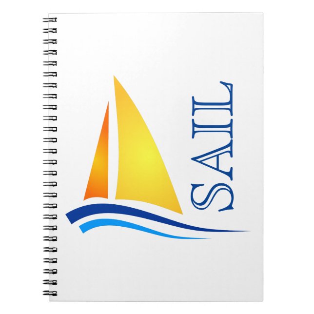 Nautical Sail Modern Spiral Notebook (Front)