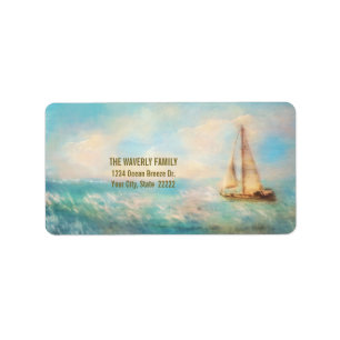 Nautical Sailboat Add Your Name Return Address Label