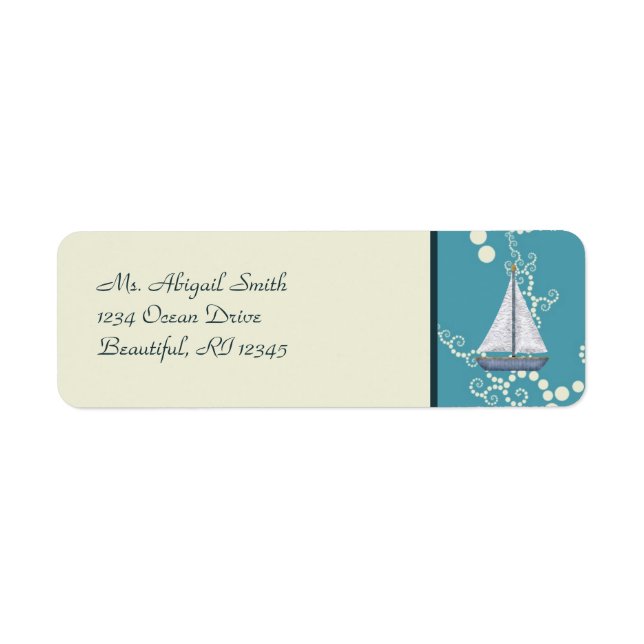 Nautical Sailboat Address Labels (Front)