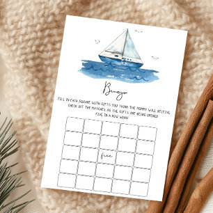 Nautical Sailboat Baby Shower Bingo Game