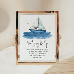 Nautical Sailboat Baby Shower Books and Gifts Poster