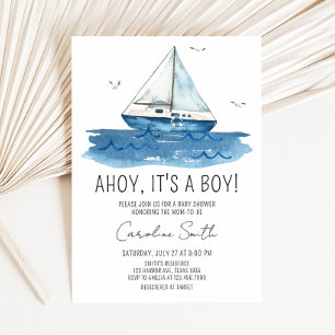 Nautical Sailboat Baby Shower  Invitation