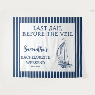 Nautical Sailboat Bachelorette Party Last Sail Tapestry