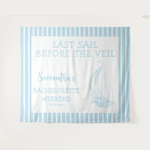 Nautical Sailboat Bachelorette Party Last Sail Tapestry