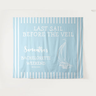 Nautical Sailboat Bachelorette Party Last Sail Tapestry
