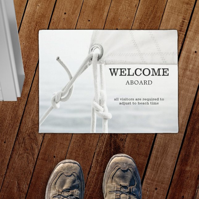 Nautical Sailboat Beach House Doormat (Creator Uploaded)