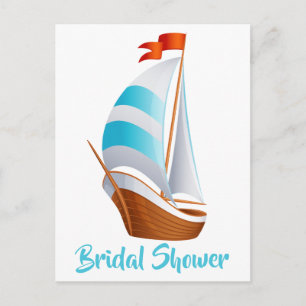 Nautical Sailboat Blue Turquoise - Ocean Beach Invitation Postcard