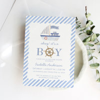 Nautical Sailboat Boy Baby Shower Invitation