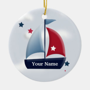 Nautical Sailboat Design Custom Ornament