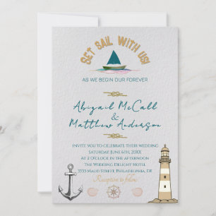 Nautical Sailboat Destination Wedding Invitation
