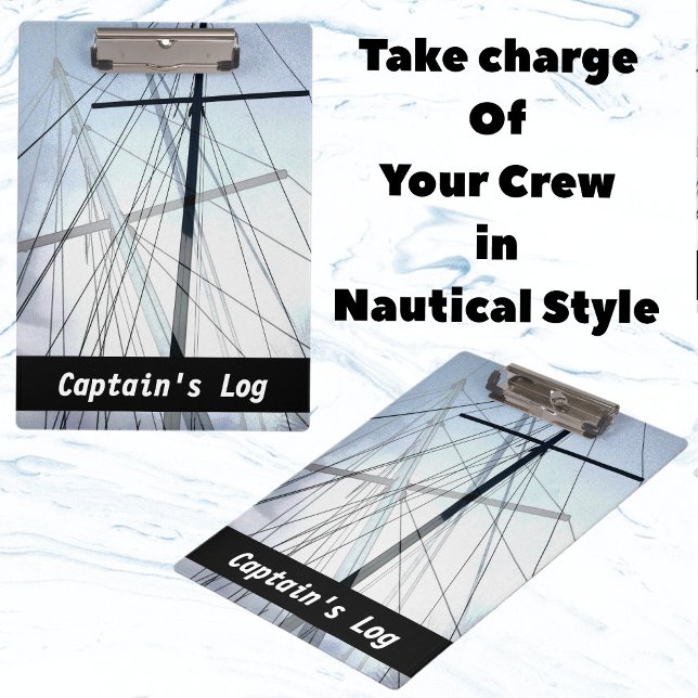 Nautical Sailboat Masts Captain Log Clipboard (Creator Uploaded)