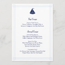Nautical Sailboat Menu