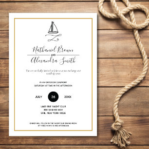 Nautical Sailboat Minimal Wedding Invitation