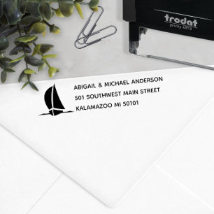⛵ Nautical Sailboat Return Address Self-inking Stamp