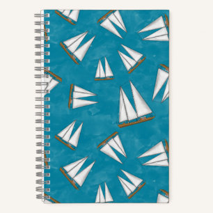 Nautical Sailboat Sailing Adventure Blue Notebook