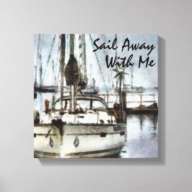 Nautical Sailboat Sailing Theme  Canvas Print (Front)