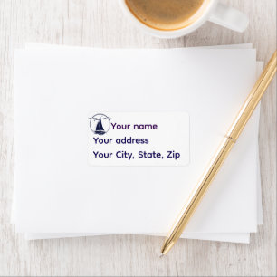 Nautical sailboat/ship/vessel blue silhouette label