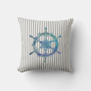 Nautical Sailboat Stripe Throw Pillow