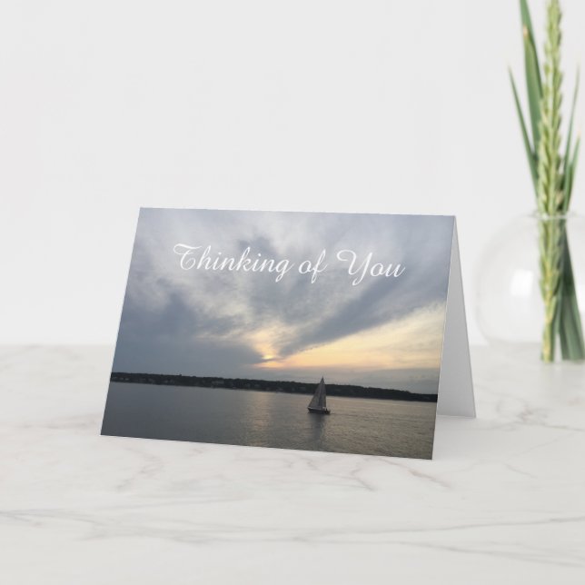 Nautical Sailboat Thinking of You Card (Front)