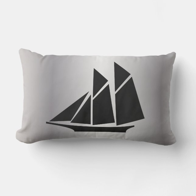 nautical SAILBOAT two-sided | Lumbar Cushion (Front)