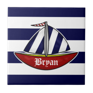 Nautical Sailboat Wall Tile