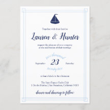 Nautical Sailboat Wedding Invitation