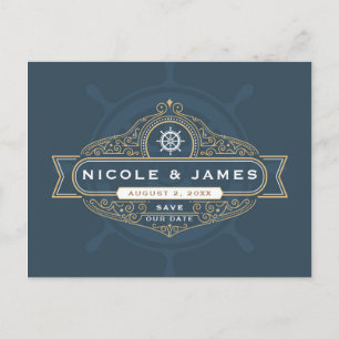 Nautical Sailing Beach Wedding Save the Date Postcard