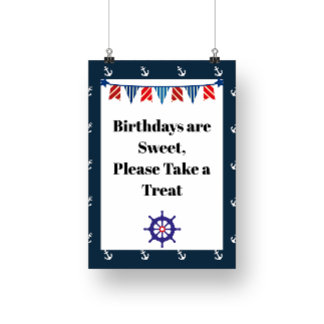 Nautical Sailing Birthday Party Sign