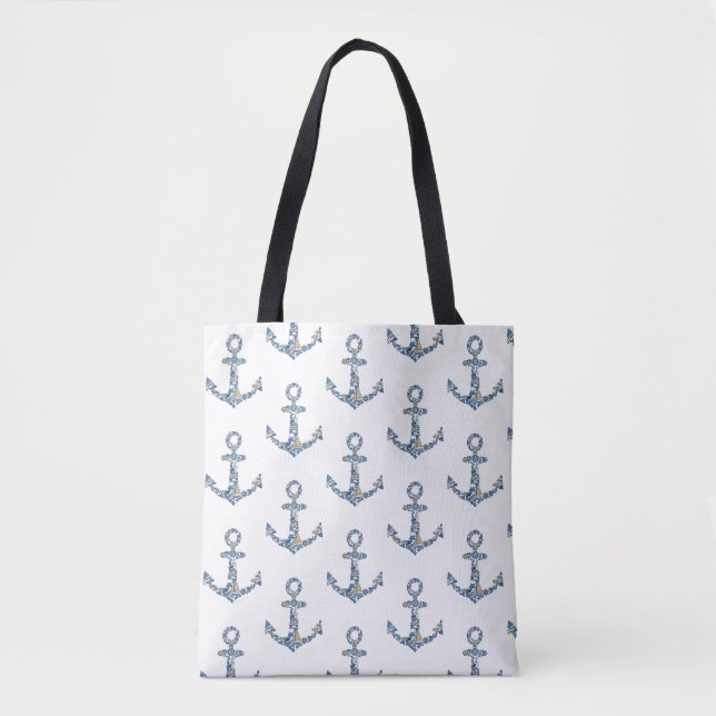 Nautical Sailing Boat Anchor Unusual Lighthouse Tote Bag (Front)