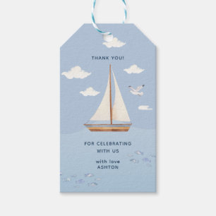 Nautical Sailing Boat Kids Birthday  Gift Tags