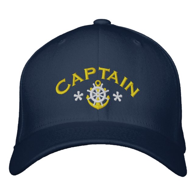 Nautical sailing Captains Embroidered Hat (Front)