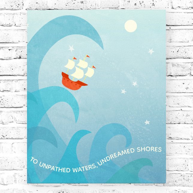 Nautical Sailing Shakespeare Quote Poster (Sailing boat Shakespere quote inspirational poster)