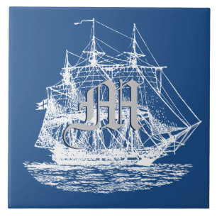 Nautical Sailing Tall Ship Pick Any Colour Tile