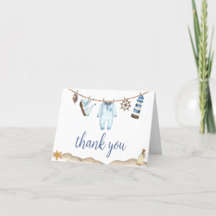 Nautical Sailor Ahoy Baby Shower Thank You Card