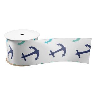 Nautical Sailor Anchors Satin Ribbon