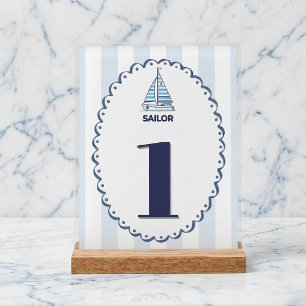 Nautical Sailor Scalloped Acrylic Table Sign