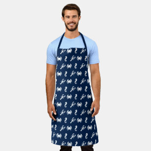 Nautical Sea Animals lobster crab seahorse pattern Apron