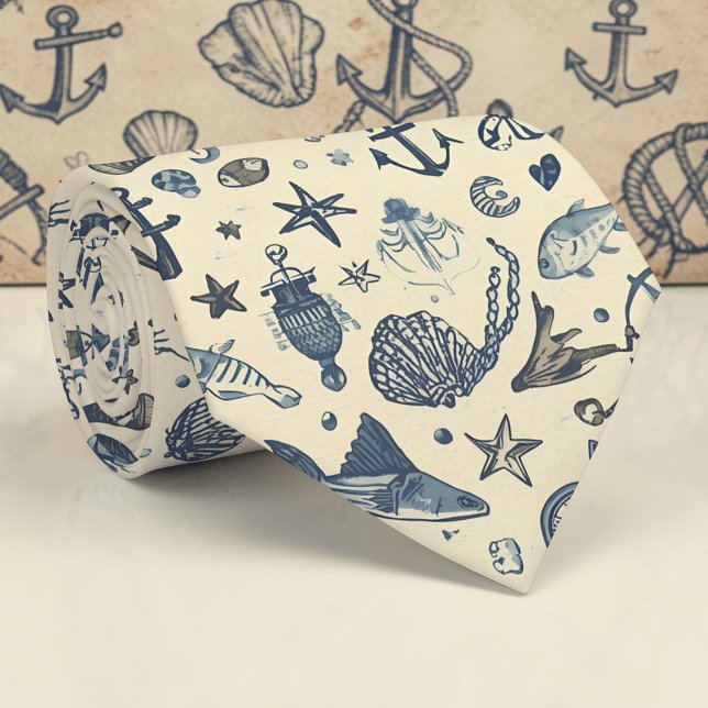 Nautical Sea Life Custom Necktie (Creator Uploaded)