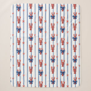 Nautical Sea Life, Land of the Free, Sherpa Blanket