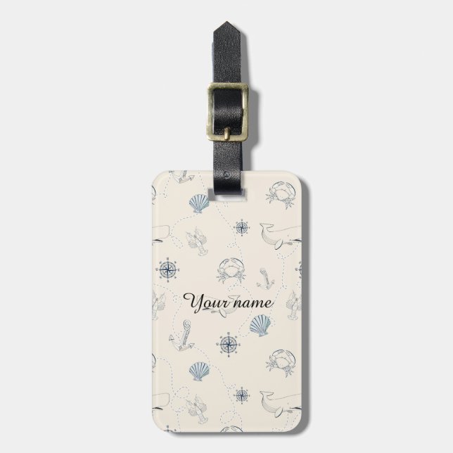 Nautical Sea Luggage Tag (Front Vertical)