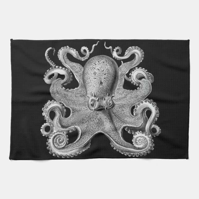 Nautical sea  Octopus decor kitchen towel (Horizontal)