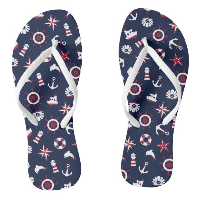 Nautical Sea Pattern Jandals (Footbed)
