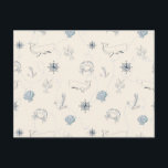 Nautical Sea Postcard<br><div class="desc">Nautical Sea ocean beach theme shells,  anchors,  whales,  crabs cream and navy blue</div>