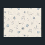 Nautical Sea Postcard<br><div class="desc">Nautical Sea ocean beach theme shells,  anchors,  whales,  crabs cream and navy blue</div>